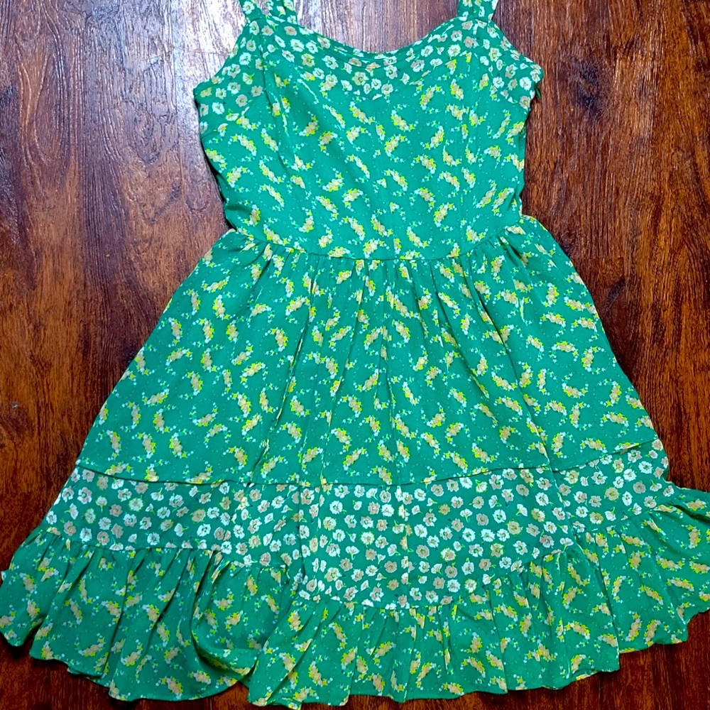 Mini Green Floral Dress